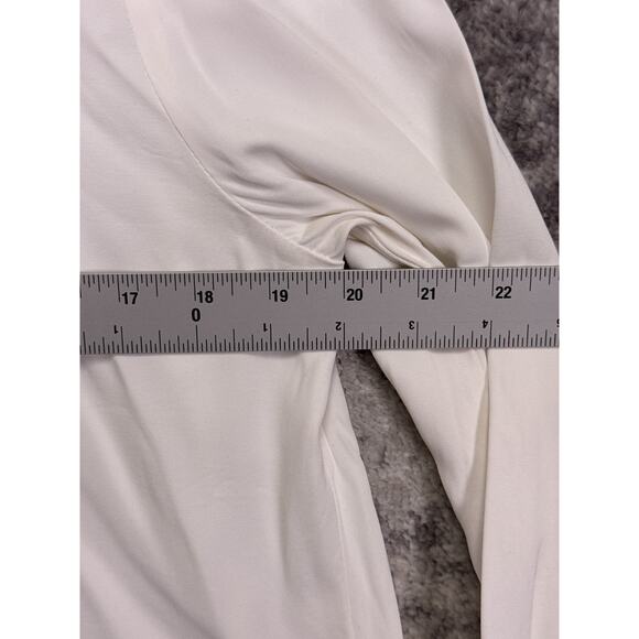 Argent Shirt 10 Womens White Viscose Twill Collared Button Down Top - Picture 4 of 8